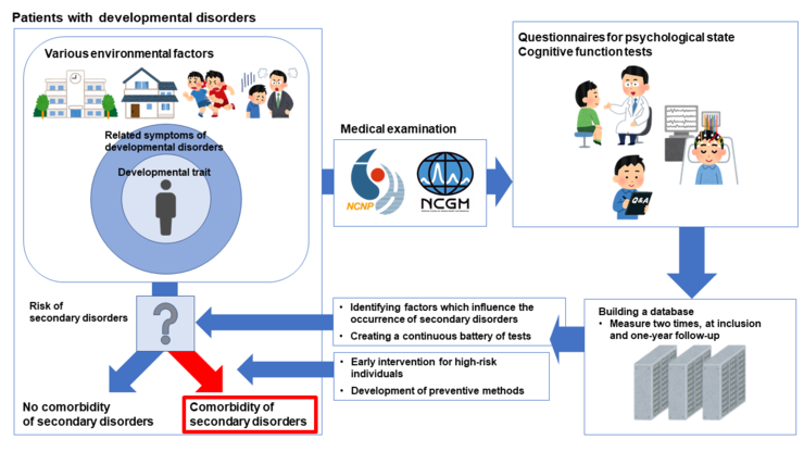 Elucidation of psychosocial factors and cognitive function that form the risk of developing secondary disorders of developmental disorders